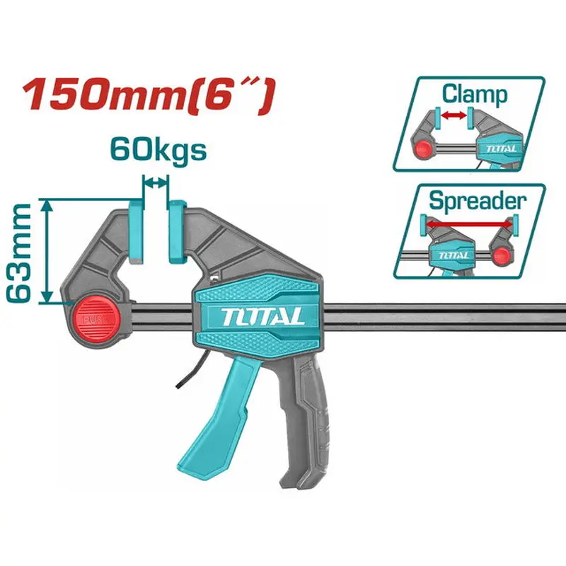 TOTAL QUICK BAR CLAMPS 6" (THT1340601)