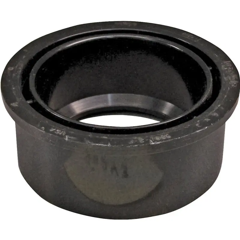 Canplas 102758BC Reducing Pipe Bushing, 4 x 2 in, Spigot x Hub, ABS, Black, 40 Schedule