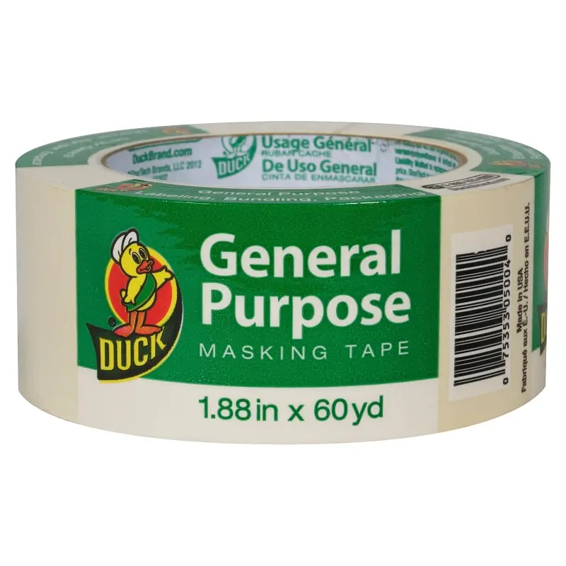 Duck 394700 Masking Tape, 60 yd L, 1.88 in W, Beige