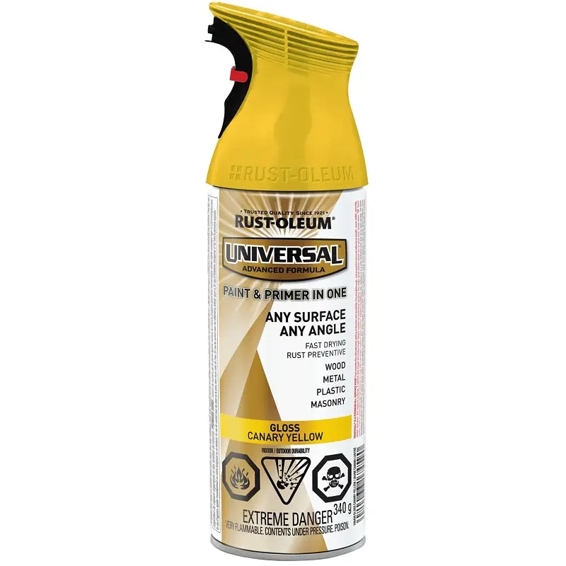 Rust-Oleum 246439 Enamel Spray Paint, Gloss, Canary Yellow, 340 g, Can