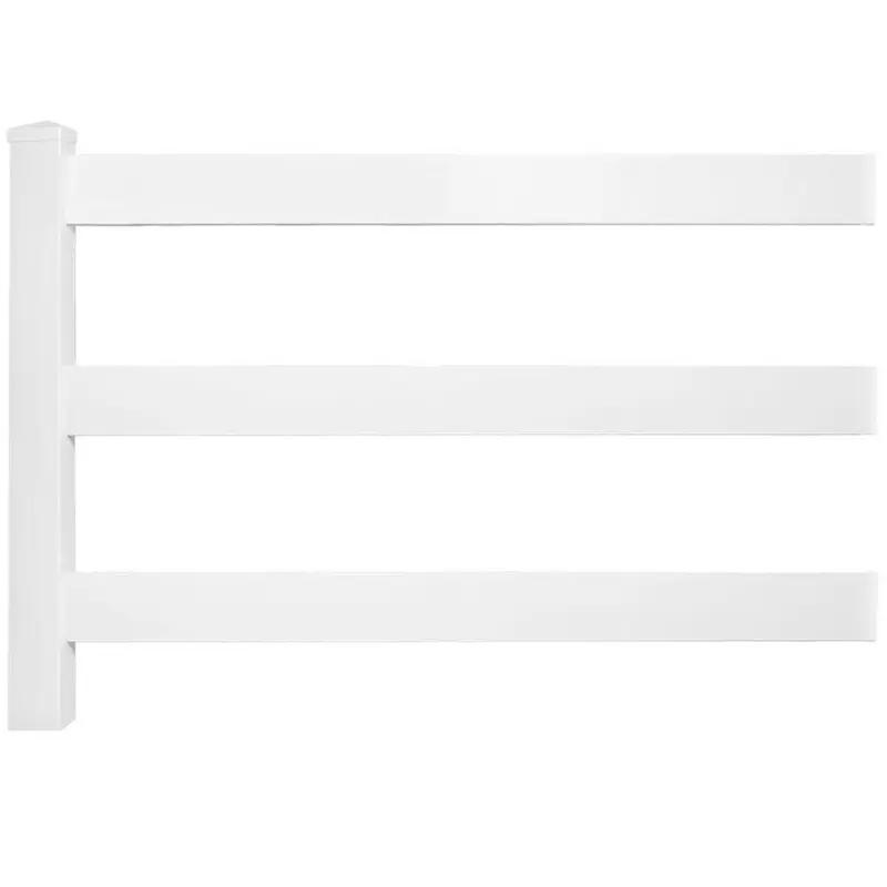 4 ft. H x 8 ft. W 3-Rail Vinyl Fence Panel EZ PackWhite / 41 / 4 ft x 8 ft