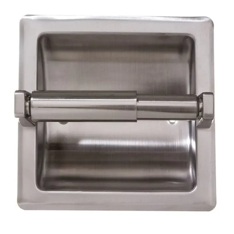 ARISTA Satin Nickel Recessed Spring-Loaded Toilet Paper Holder