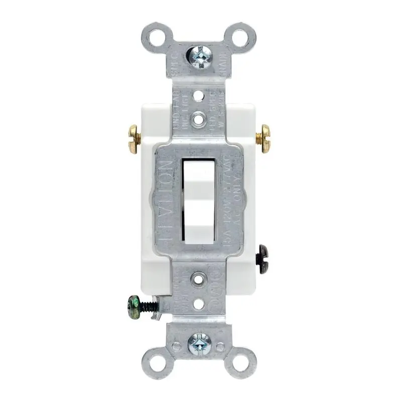 20 Amp 3-Way Commercial Toggle Switch, WhiteWhite / 0.15 / Single