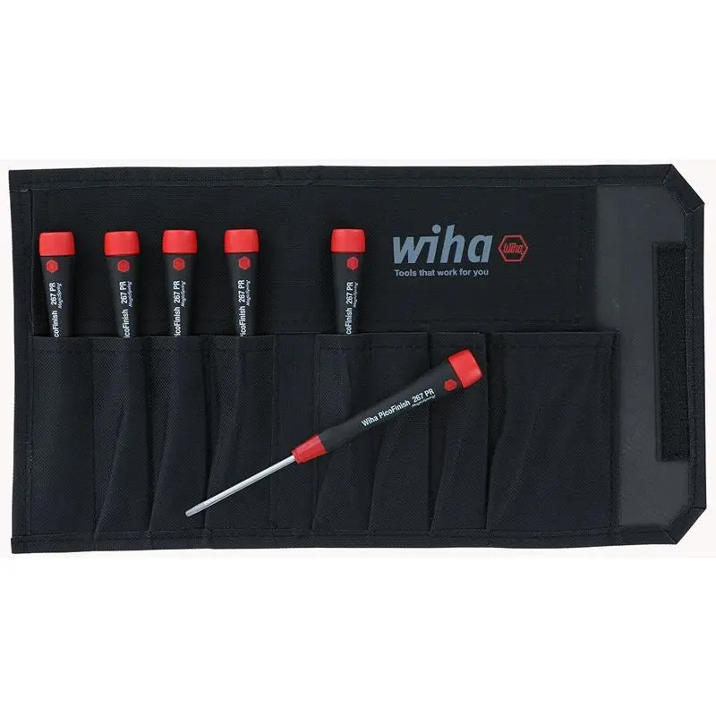 Wiha PicoFinish Precision MagicSpring Torx Screwdriver 6 Piece Set in Canvas Pouch