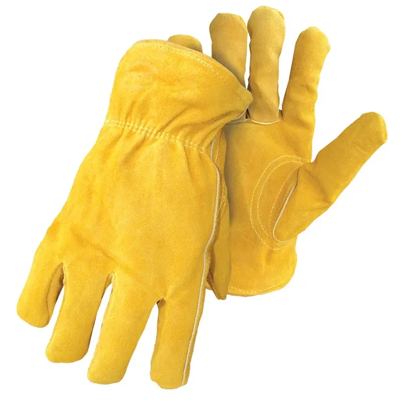 Boss 7186L Gloves, L, Keystone Thumb, Elastic Cuff, Yellow