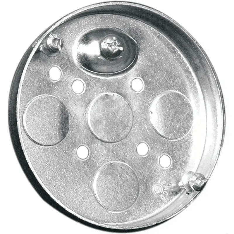 Hubbell 56111BAR Round Pan Box, 1/2 in OAD, 4-Knockout, Metal Housing Material