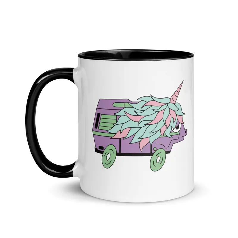 High-Top Hazel Unicorn Mug with Color InsideBlack / 11 oz