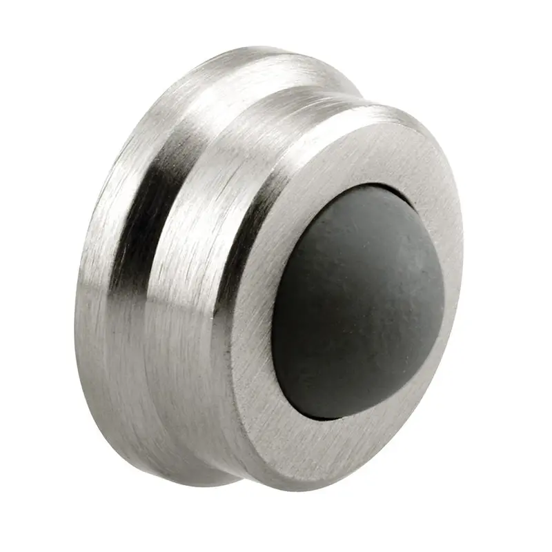 1 in., Cast Brass, Brushed Chrome, Wall Stop with Convex Bumper0.08 / each