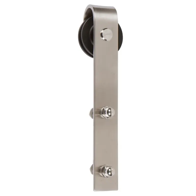 6 ft. Satin Nickel Standard Style Rollers Barn Door Hardware Kit
