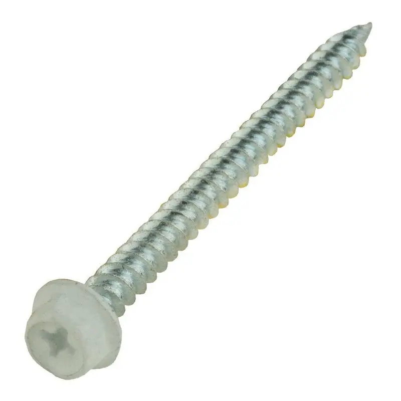 #8 x 1/2 in. White Stainless Steel Hex Head Gutter Sheet Metal Screw (25-Pack)