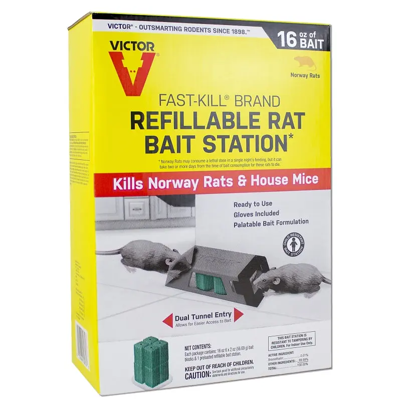 Victor Fast-Kill M930 Rat Bait Station, 2 -Opening, Plastic