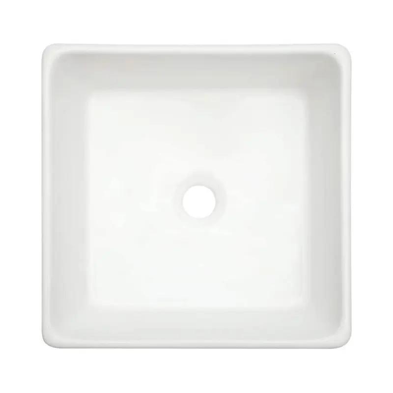 15 in. x 15 in. Square Above Counter Ceramic Bathroom Vessel Sink Porcelain in White