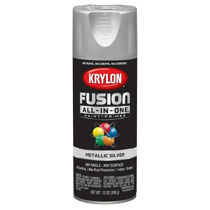 Krylon K02773007 Spray Paint, Metallic, Silver, 12 oz, Can