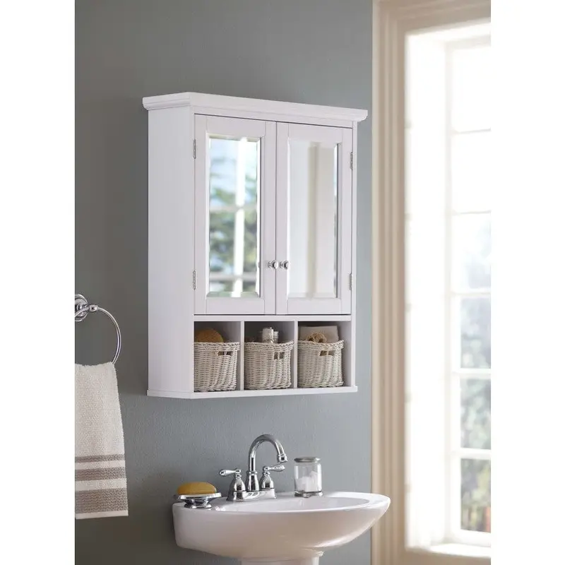 allen   roth 24.75-in x 30.25-in Rectangle Surface Mirrored Medicine Cabinet
