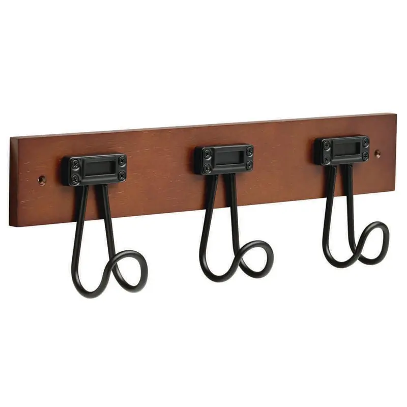 18 in. Cocoa and Matte Black Industrial Label Hook Rack1.50 / each