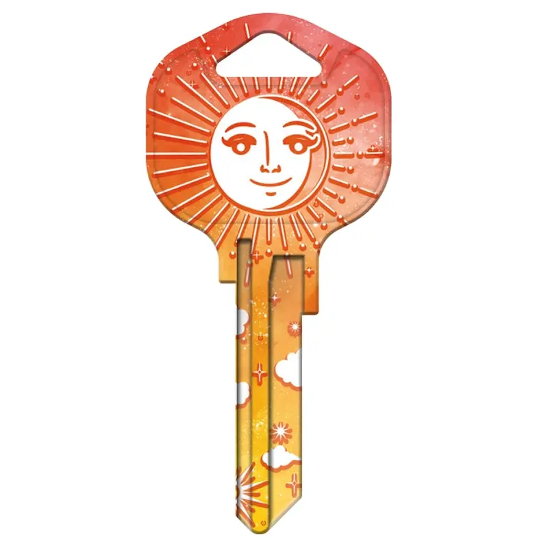Hy-Ko 15005KW1-CEL Key Blank, Solid Brass, Painted, For: Kwikset KW1, Titan KW10 Keyways