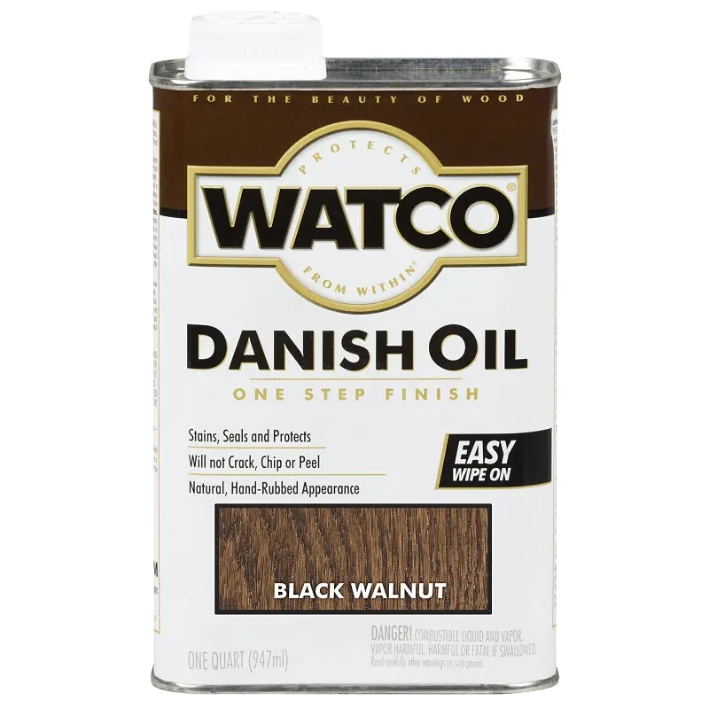 Watco 65341 Danish Oil, Black/Walnut, Liquid, 1 qt, Can