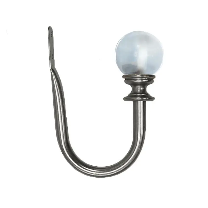 allen   roth Brushed Nickel Clear Accents 2-Pack Nickel Steel Curtain Holdbacks