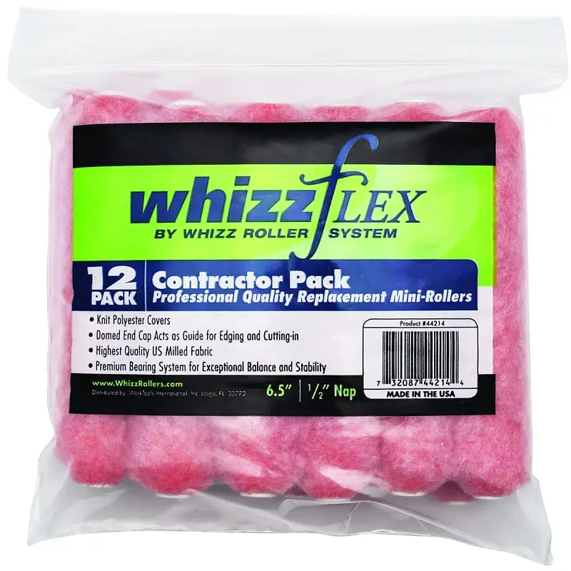Whizz 44214 Roller Cover, 1/2 in Thick Nap, 6-1/2 in L, Polyester Cover