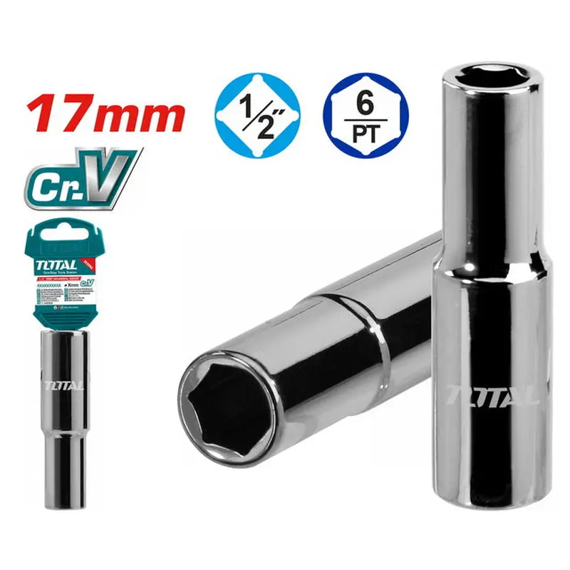Total Hexagonal Long Socket 1/2'' 17mm (THTST12173L)