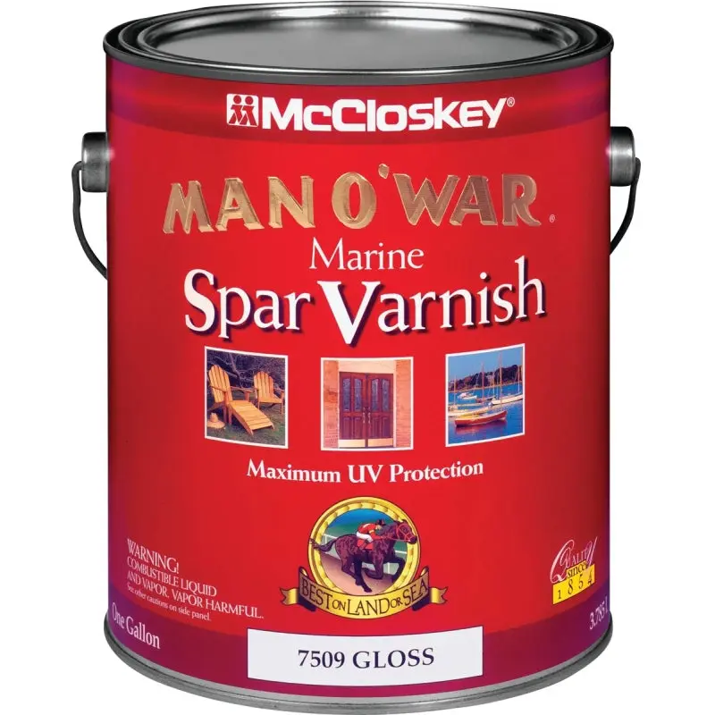 McCloskey Man O' War 080.0007509.007 Marine Spar Varnish, Gloss, Clear, Liquid, 1 gal