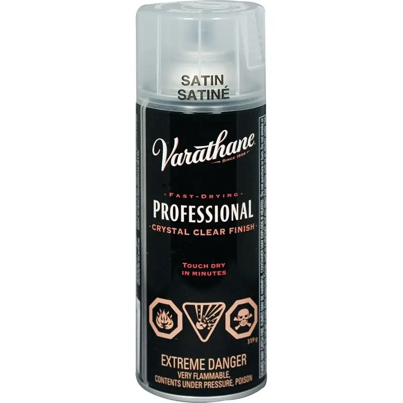 Varathane Y110081 Finish, Satin, Clear, Liquid, 340 g, Aerosol Can