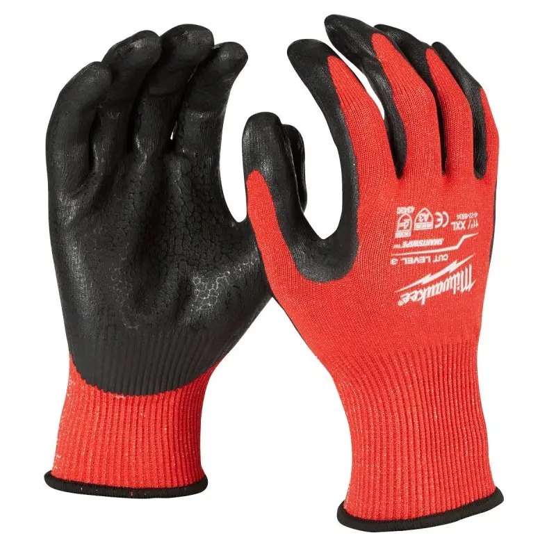 Milwaukee 48-22-8931 Gloves, Unisex, M, 7.2 to 7.5 in L, Nitrile, Red