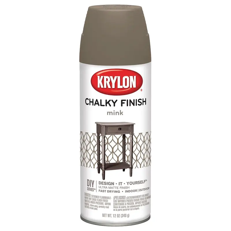 Krylon K04106000 Chalk Spray Paint, Matte, Mink, 12 oz, Can