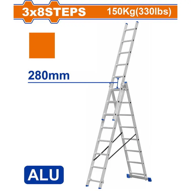 WADFOW 3 Section Extension Ladder