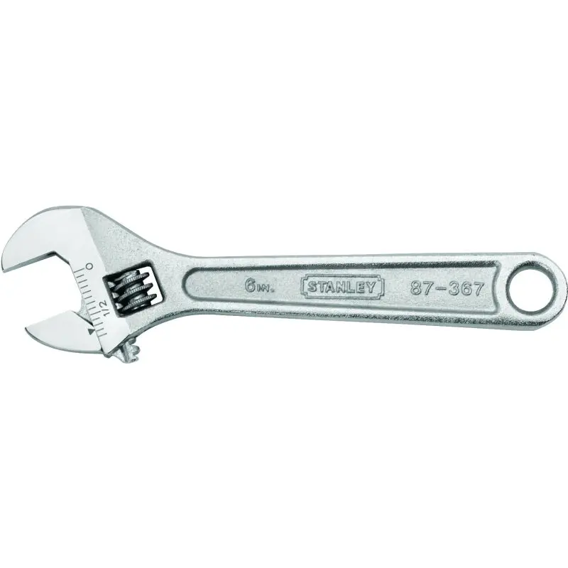 Stanley 87-367 Adjustable Wrench, 6 in OAL, 1-1/20 in Jaw, Steel, Chrome