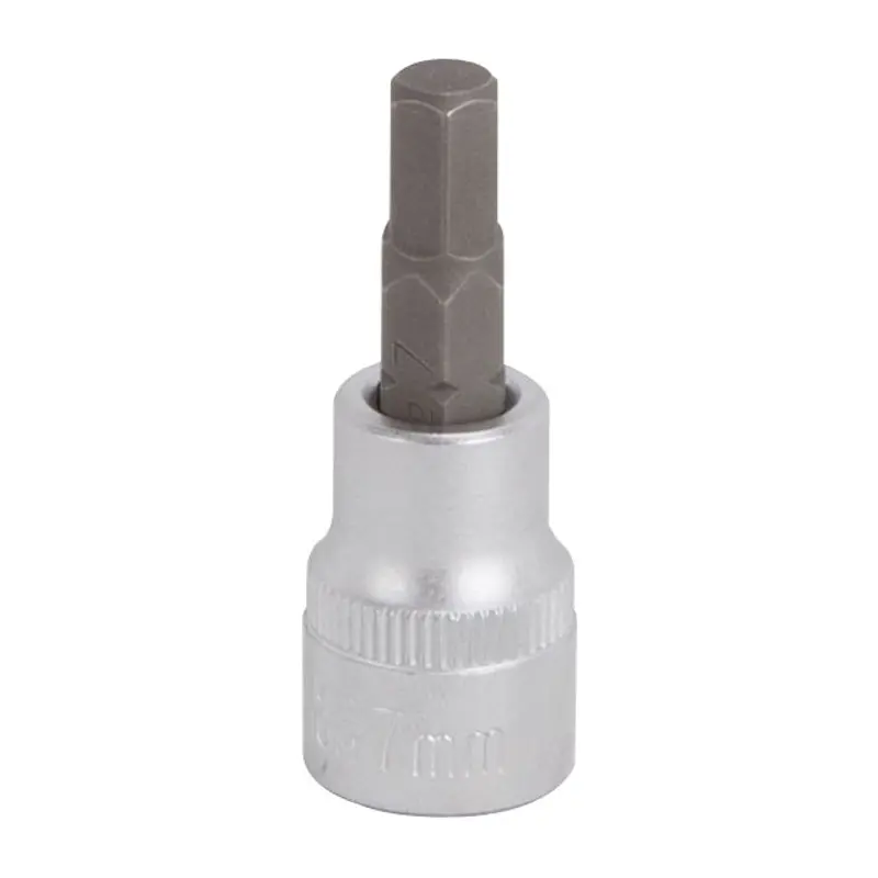 Vulcan Hex Bit Socket, Chrome, 7 mm, 3/8 in Drive, 1-7/8 in OAL