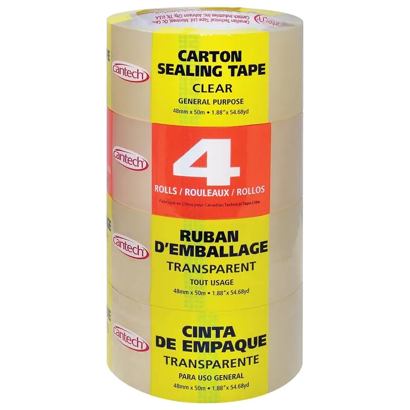 Cantech 344-00 Sealing Tape, 54.68 yd L, 1.88 in W, Clear