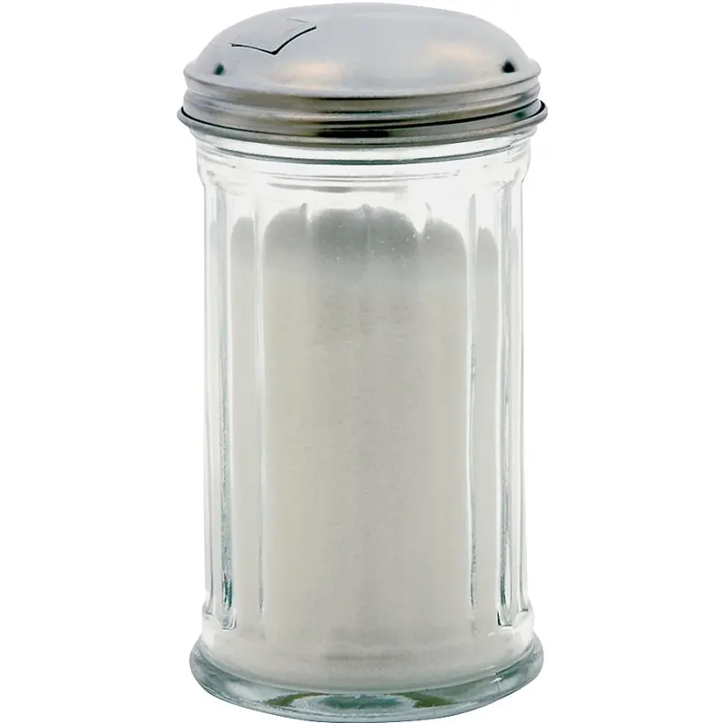 Oneida 97286 Sugar Dispenser, 12 oz Capacity, Glass/Stainless Steel, Clear