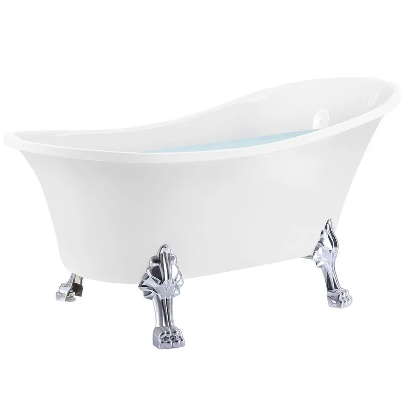 60 in. Fiberglass Single Slipper Clawfoot Non-Whirlpool Bathtub in Glossy White