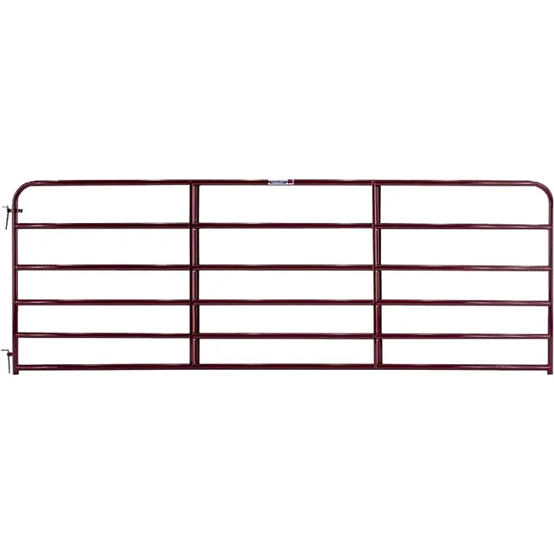 Tarter 6ER14 Tube Gate, 14 ft W Gate, 50 in H Gate, Steel Frame, Red
