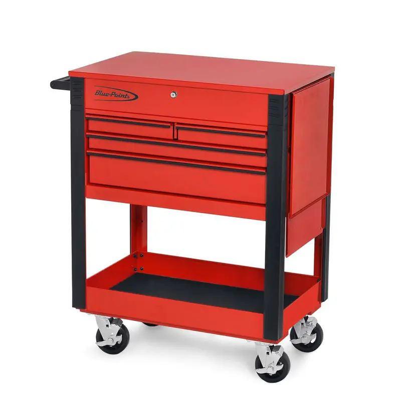 32" Four-Drawer Roll Cart Blue-Point