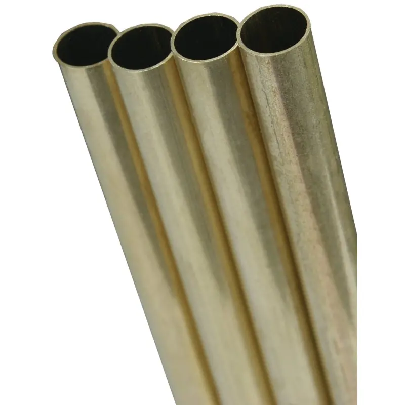 K & S 8132 Decorative Metal Tube, Round, 12 in L, 9/32 in Dia, 0.014 in Wall, Brass
