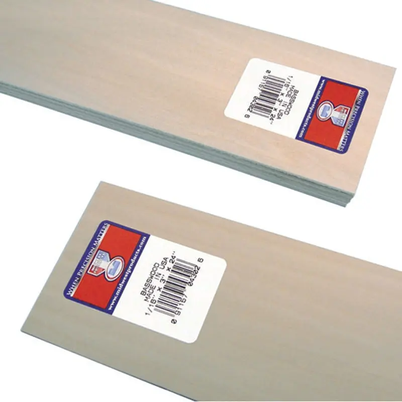Midwest Products 4302 Basswood Sheet, 24 in L, 3 in W, Basswood