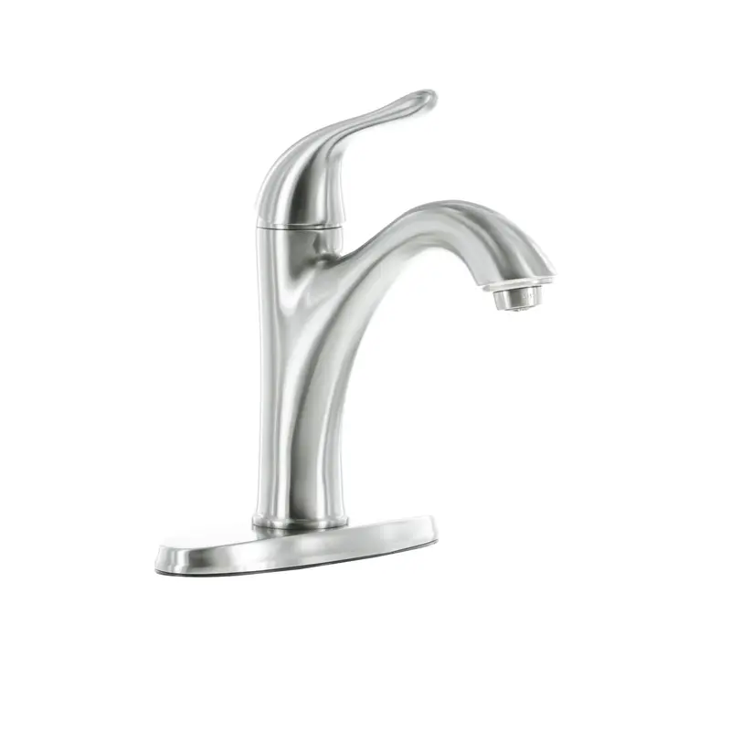 Home2O Lavatory Faucet Single Handle 1 Hole Install with Push Pop Up Brushed Nickel4"