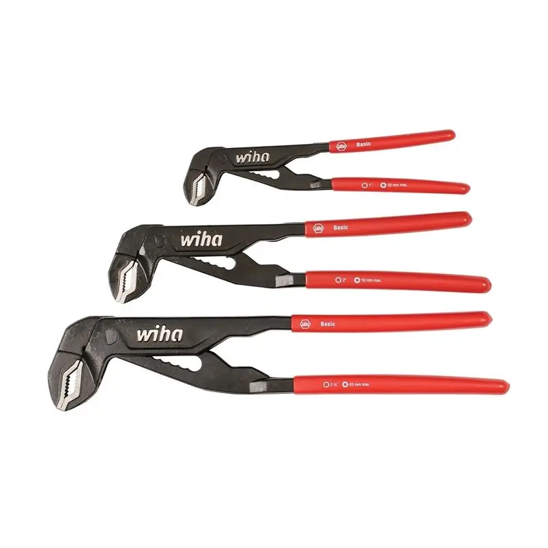 Wiha Soft Grip Adjustable Pliers Box Type 3 Piece Set