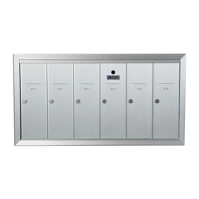 1250 Vertical Series 6-Compartment Aluminum Recess-Mount MailboxSilver / 35