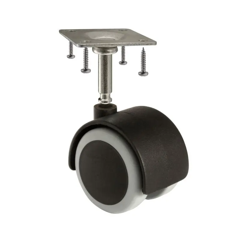 2 in. Rubber Castor Wheels 2 in. Diameter Wheels, Black/Gray, Pack of 4.1.4 / each