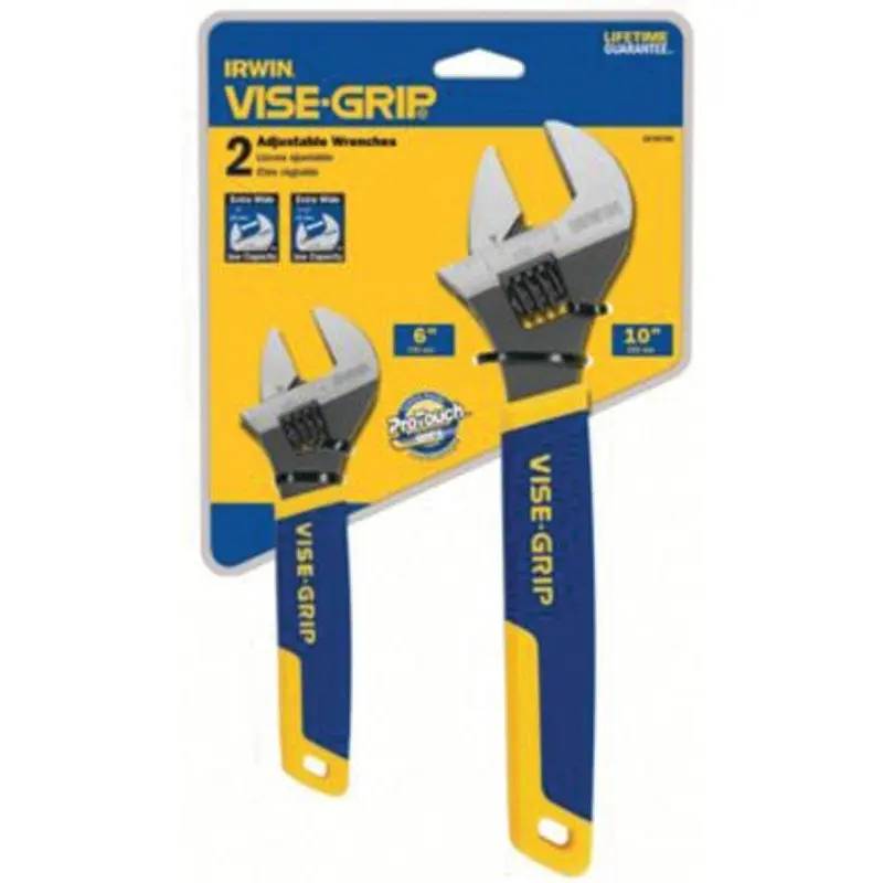 Irwin 2078700 Adjustable Wrench Set, ProTouch Grip Handle
