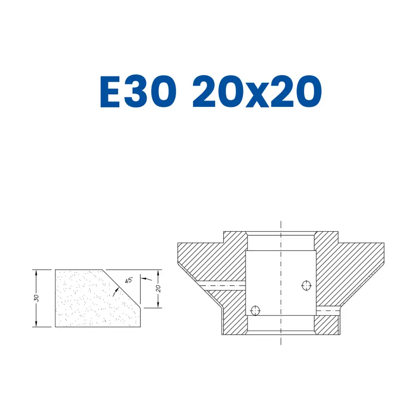 E30 20x20 (30mm 2/3 Bevel - Line 60 (Bore 35))EHS Kit (All materials high speed) / Breaker