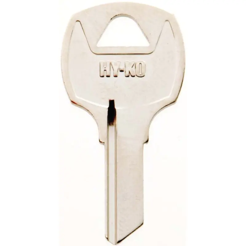 Hy-Ko 11010RO5 Key Blank, Brass, Nickel, For: National Cabinet Locks