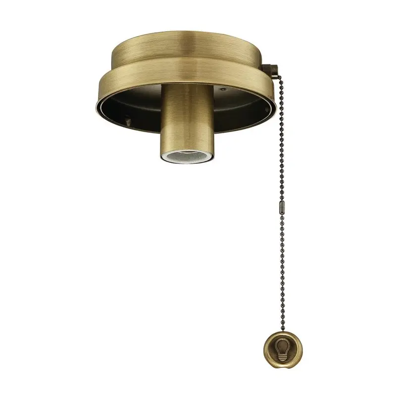 Antique Brass Ceiling Fan Low Profile LED Light Kiteach