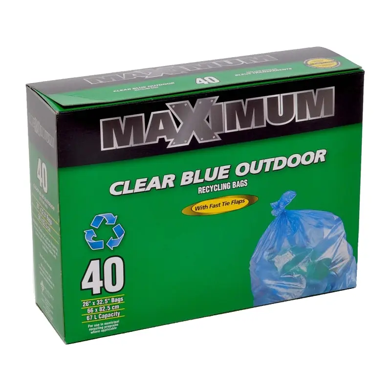 Maximum 26040 Recycling Bag, Clear Blue