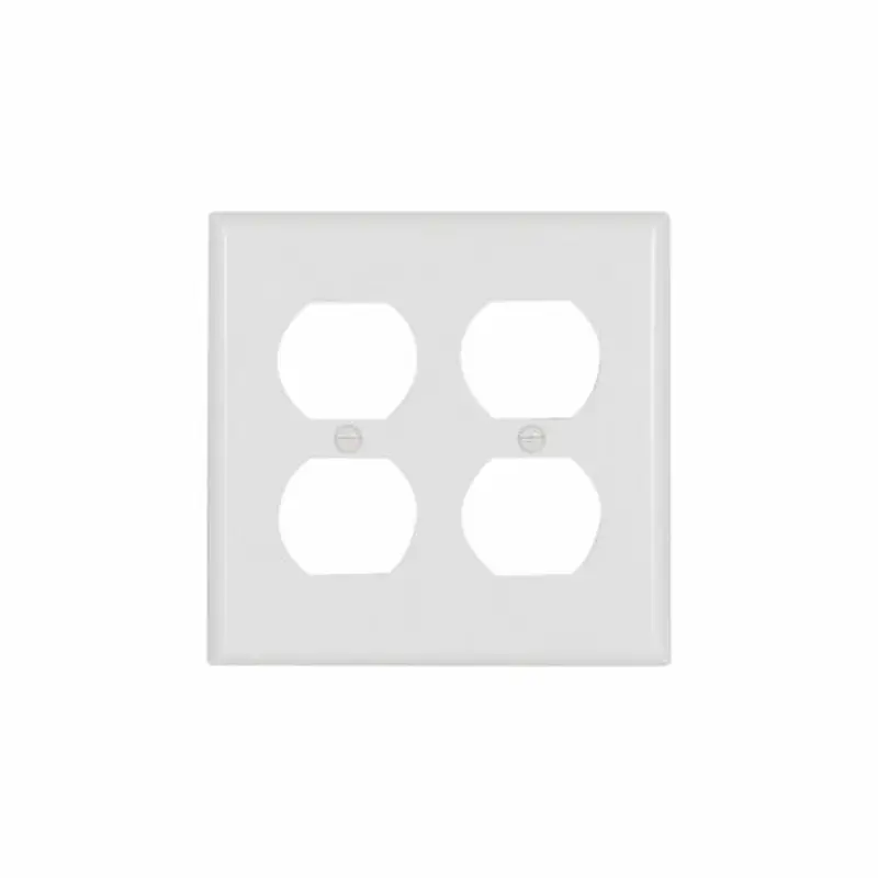 Eaton Cooper Wiring Standard Size Duplex Receptacle Wallplate, WhiteWhite