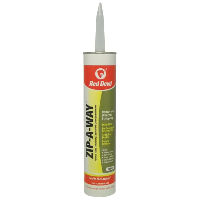 Red Devil ZIP-A-WAY 0606 Removable Sealant, Clear, 10 to 100 deg F, 10.1 oz