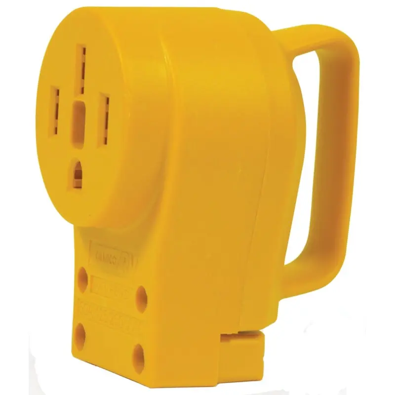 Camco 55353 Replacement Receptacle, 125/250 V, 50 A, Female Contact, Yellow